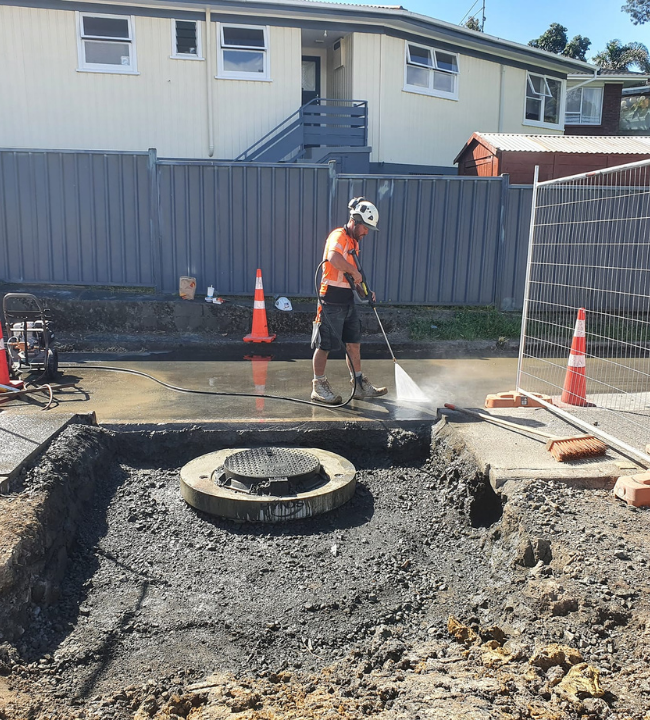 new build drain laying